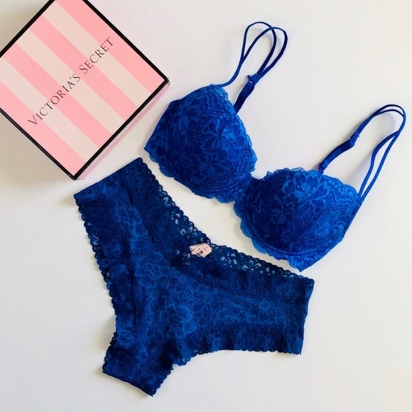 royal blue bra panty set